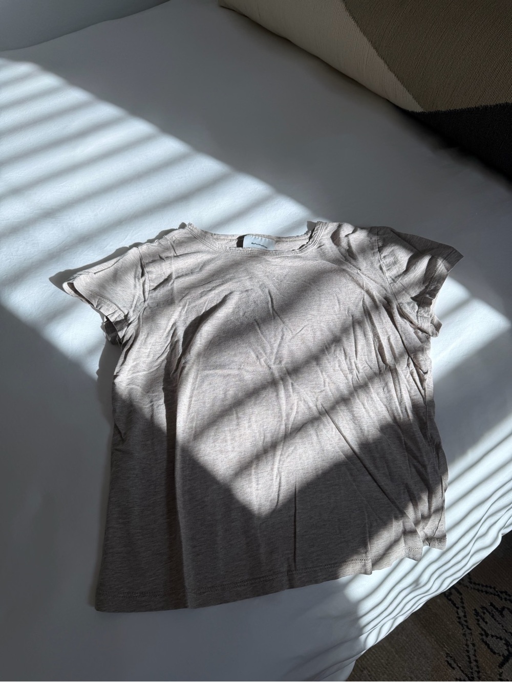 Reformation Taupe Short Sleeve Crewneck Tee